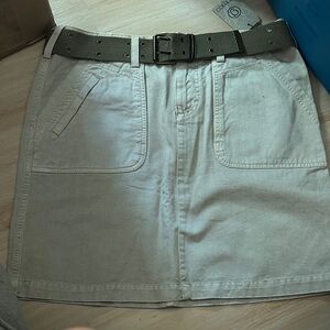 NEW Vintage Gramicci Tan Cargo Mini Skirt with Olive Belt
